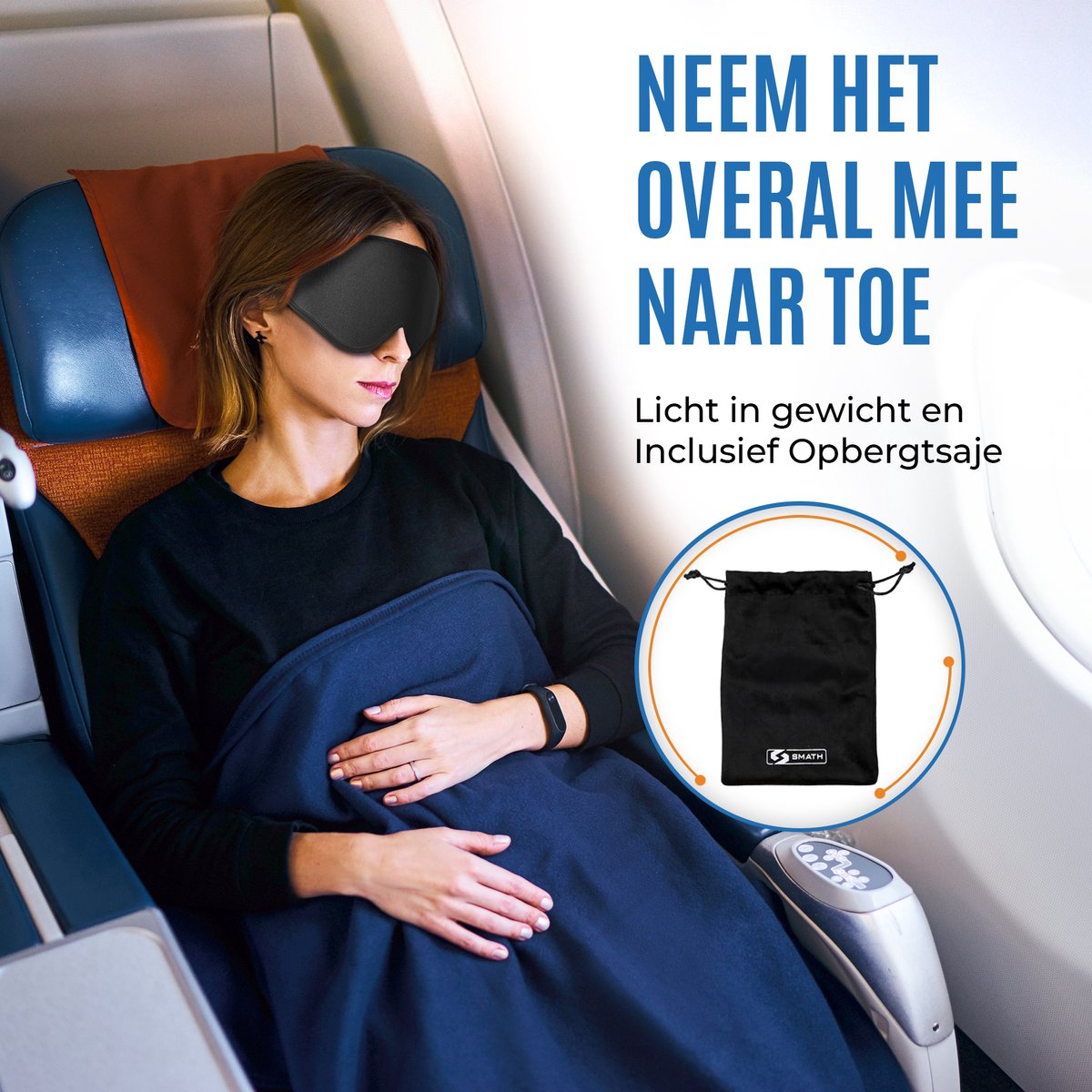Smath® Slaapmasker 3D Ergonomisch - 100% Verduisterend Oogmasker voor Mannen en Vrouwen - Traagschuim - Verstelbaar — afbeelding 4