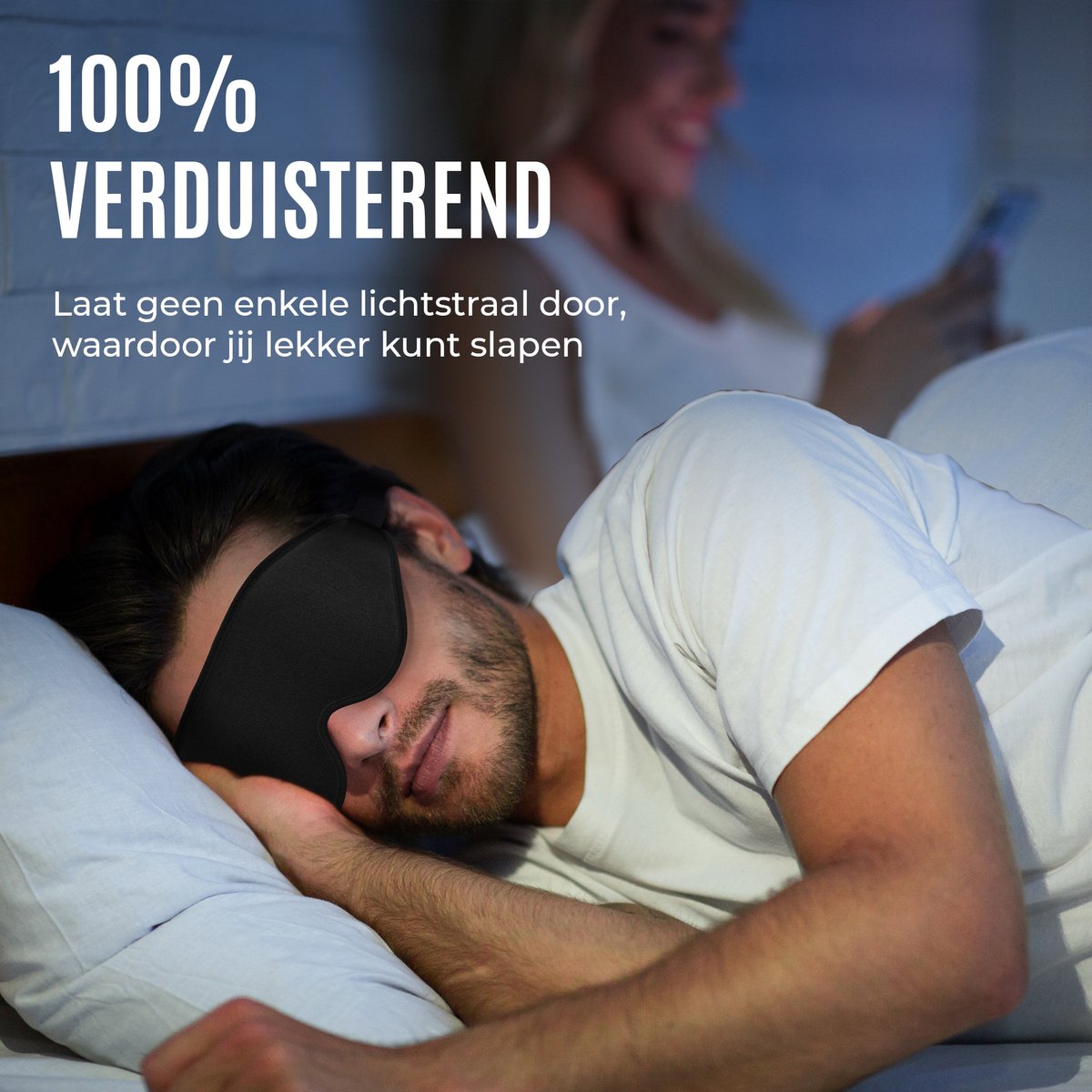 Smath® Slaapmasker 3D Ergonomisch - 100% Verduisterend Oogmasker voor Mannen en Vrouwen - Traagschuim - Verstelbaar — afbeelding 3