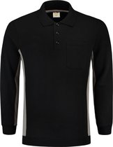 Tricorp Polo Sweater Bicolor Borstzak 302001 Zwart / Grijs  - Maat M