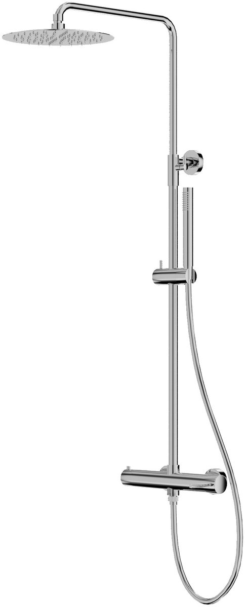 LAVITA® Glijstang Doucheset met Handdouche en Regendouche ORION - Chroom - Keramische Cartouche, ééngreeps, Waterbesparend - Hoofddouche - Douchecombinatie voor extra hygiëne en comfort