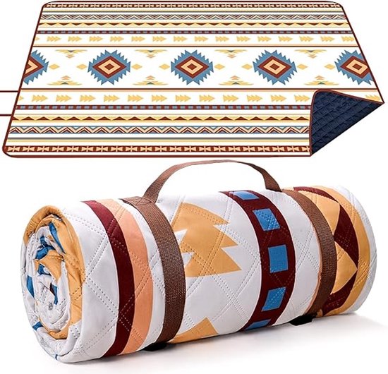 Couverture de pique-nique Plein air Famanu, 200 x 200 cm, couverture de plage, résistante au sable, portable, lavable, tapis de plage, tapis de pique-nique pour plage sèche, barbecue, pique-nique, randonnée, voyage, couverture de camping, beige