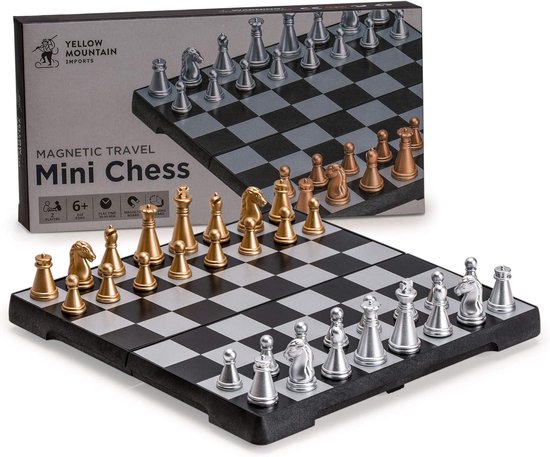 Verbeterde Magnetische Schaakset 15 Inch - Houten Toernooischaakbord Met Opbergsleuven En Extra Figuren