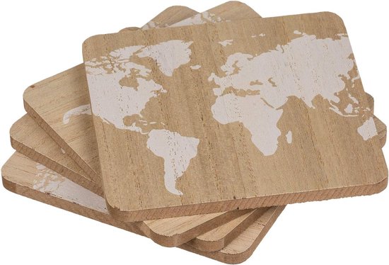 Onderzetters glazen van hout, set van 6 stuks, houten onderzetters met flesopener, ronde houten onderzetters voor glazen met houder, voor dranken, bar, kopjes, glas, tafelonderzetters, drankonderzetters