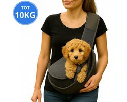 Vestifex® Honden Draagtas - Draagzak Hond - Hondentas - Draagtas Kat - Hondenrugzak - Grijs/Zwart - Maat L