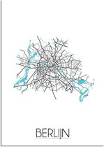 DesignClaud Berlijn Plattegrond poster A2 + Fotolijst zwart