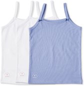 Little Label - meisjes hemden 3-pack lichtblauw combi 110-116 6Y - maat: 110/116 - bio-katoen