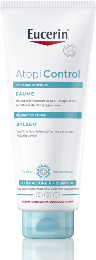 Eucerin AtopiControl Balsem, voor de droge tot zeer droge huid met neiging tot atopisch eczeem.