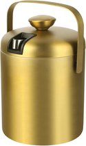 Ijsemmer - Dubbelwandig met deksel en tang 900ml - RVS