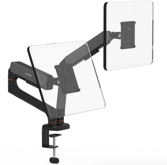Sounix Dubbele Monitor arm – Tot 2x9kg – Monitor Beugel voor 13-32 Inch – Verstelbaar – Universeel – Zwart