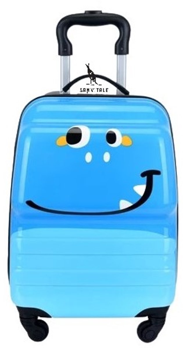 San Vitale® - Lichtgewicht kinderkoffer - 38Liter - Koffer met wielen - Trolley - Handbagage - Dino - Blauw