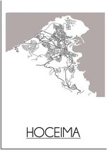 DesignClaud Hoceima Marokko Plattegrond poster  - A3 + Fotolijst wit (29,7x42cm)