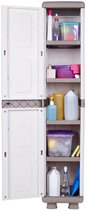 Opbergkast met Deur – 36x44x179 cm – Kunststof – 4 Legplanken – Waterdicht – Binnen & Buiten – S-Free