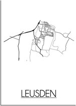 DesignClaud Leusden Plattegrond poster - A2 + fotolijst zwart (42x59,4cm)