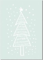 DesignClaud Kerstboom - Handgetekend - Kerst Poster - Tekst poster - Mint A2 poster (42x59,4cm)