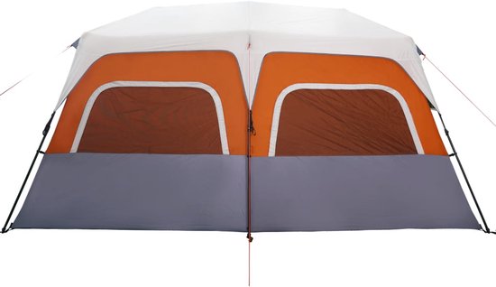vidaXL - Tent - met - LED - 10-persoons - snelontgrendeling - lichtgrijs - en - oranje van Merkloos — afbeelding 4