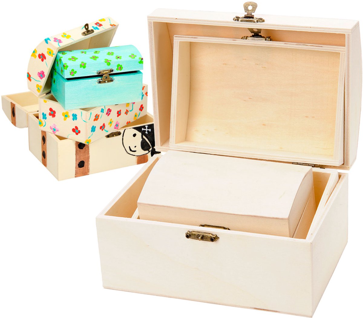 Playwood Versier je eigen Houten Schatkist, 3st.