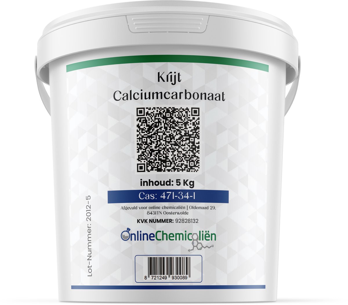 Online chemicalien – Calciumcarbonaat – 5 kg – Krijtpoeder – Voederkrijt – Veelzijdig Toepasbaar