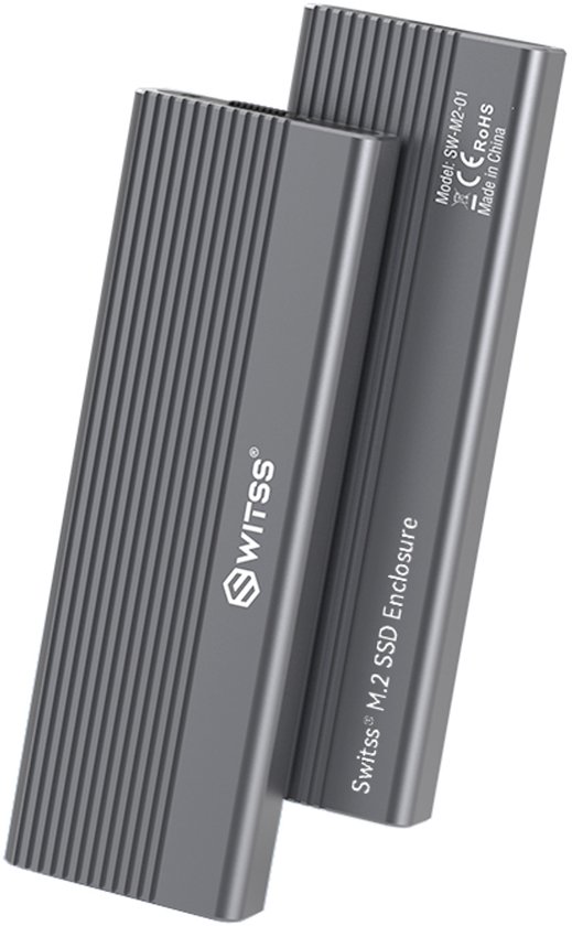 128GB M.2 SATA SSD + High Speed Enclosure 3.1 USB C (PCIe 10Gbps) – Aluminium