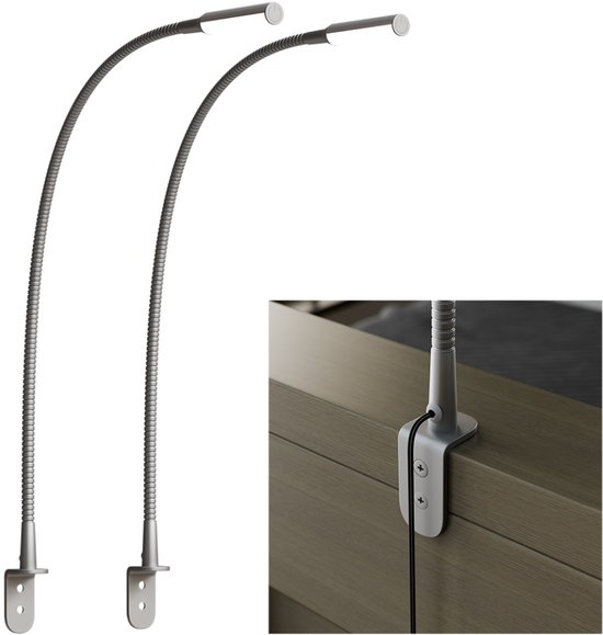 Nolt Leeslamp voor in Bed - Nachtlampje Dimbaar - 2 Bedlampjes - Bedlamp Slaapkamer - Leeslampjes Hoofdbord - Leeslampje Volwassenen