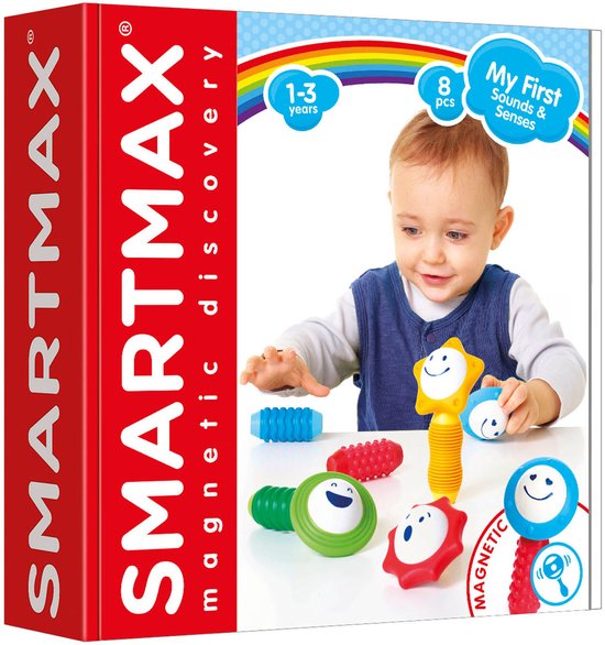 SmartMax My First Sounds & Senses - Magnetisch Sensorisch Speelgoed - 8-Delige Bouwset met Geluid en Structuur - Educatief Speelgoed voor Peuters - Vanaf 1 Jaar