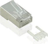 RJ45 krimp connectoren (STP) voor CAT6/6a netwerkkabel (vast/flexibel) - 100 stuks (2-delig)