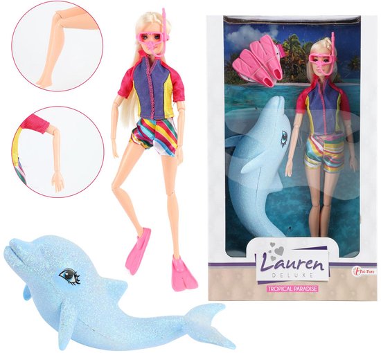 Lauren Tienerpop Duikster met Glitterdolfijn van DreamLand — afbeelding 2