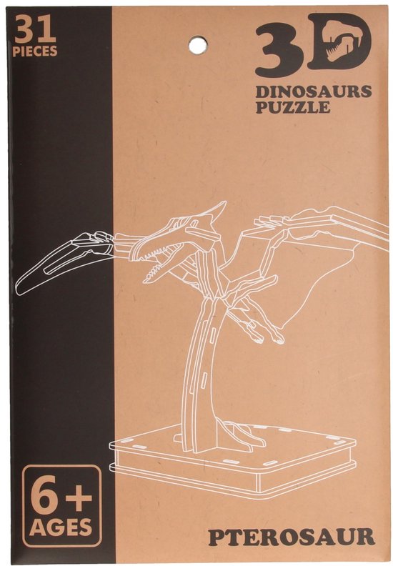 Bouwpakket 3D Puzzel Diplodocus Dino Dinosaurus van hout