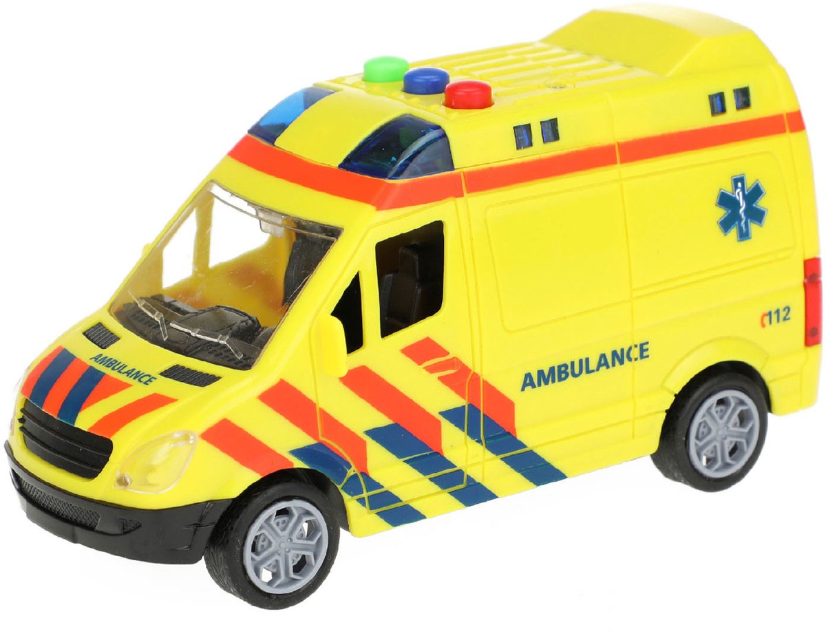 Toi-Toys Ambulance - speelgoed auto - frictie - licht en geluid - speelgoed — afbeelding 8