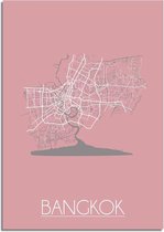 DesignClaud Bangkok Plattegrond poster Roze B2 poster (50x70cm)