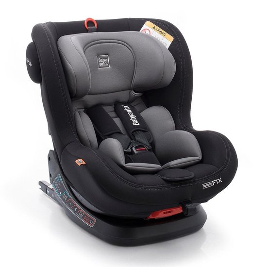 Babyauto Birofix Autostoel - Black/Grey - 360 graden draaibaar - Baby auto