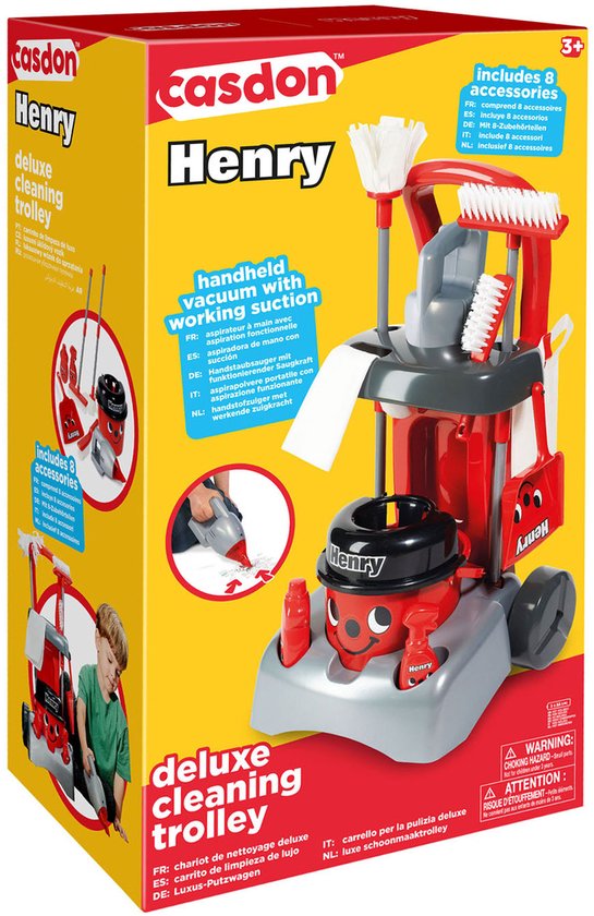Casdon Henry Schoonmaak Trolley Deluxe Speelset - Kinder stofzuiger - 3+ jaar