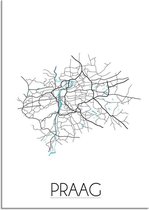 DesignClaud Praag Plattegrond poster A2 + Fotolijst zwart