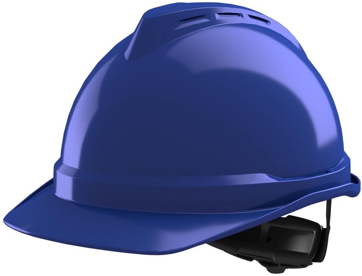 MSA V-Gard 500 veiligheidshelm - geventileerd - draaiknop Blauw