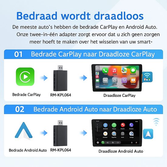 Compacte Carplay Converter Draadloze CarPlay Adapter Voor Audi TT 2017-2024 - Plug & Play, Geen Vertraging Ottocast U2-x Pro