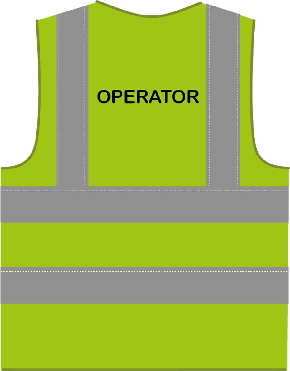 Operator hesje RWS limoengroen