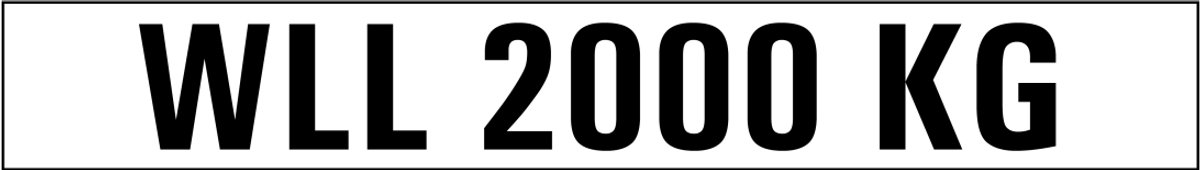 WLL 2000 kg sticker 1000 x 140 mm