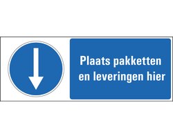 Plaats pakketten hier bord - kunststof 200 x 75 mm