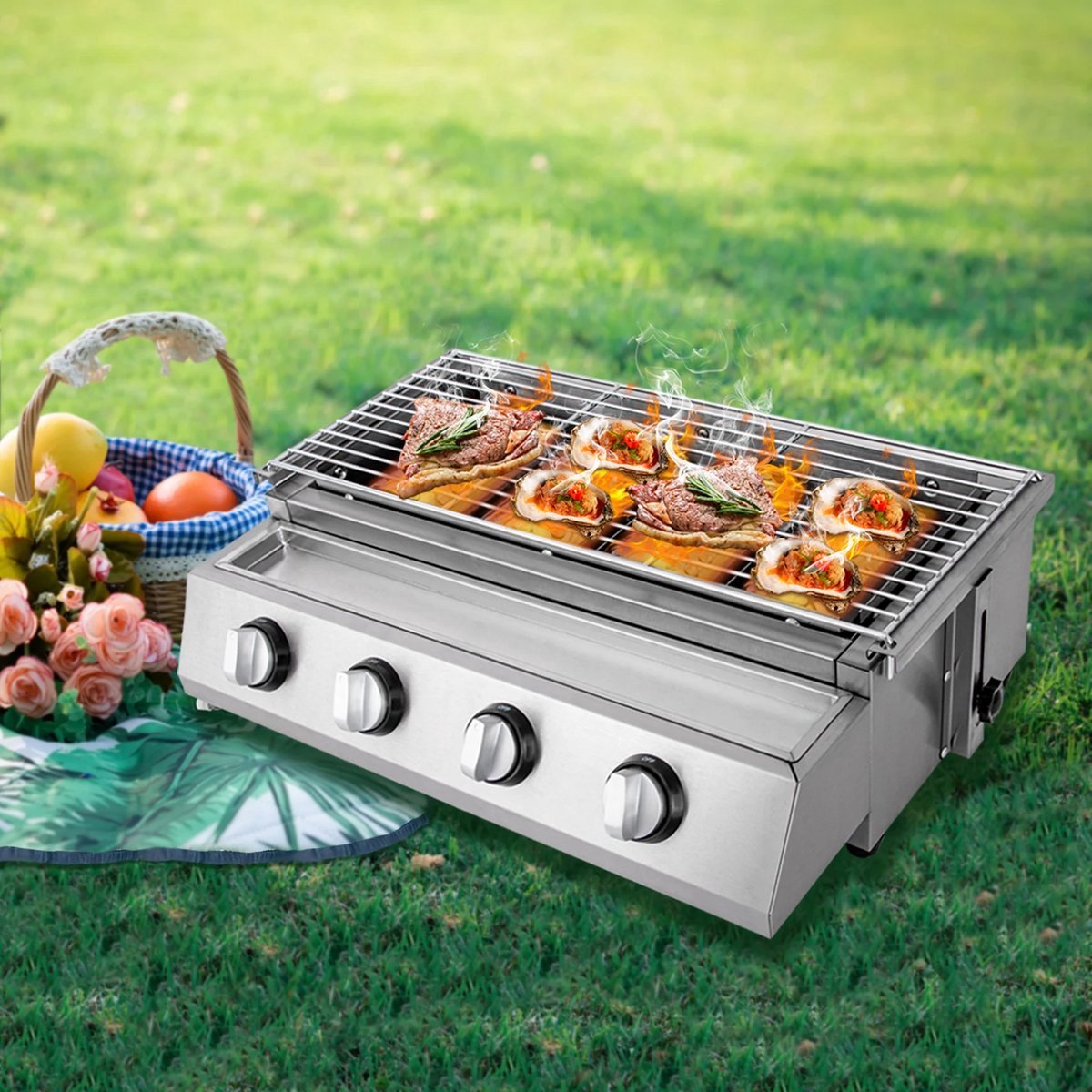 Gas bbq - buitenkeuken - RVS - Barbecue - barbeque - barbecues - gas - familie - eten gezelligheid – foto 4