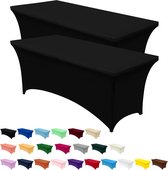 Nappe en élasthanne - Housse de table extensible pour Événements - 2 pièces - Zwart - 183 x 76 x 76 cm
