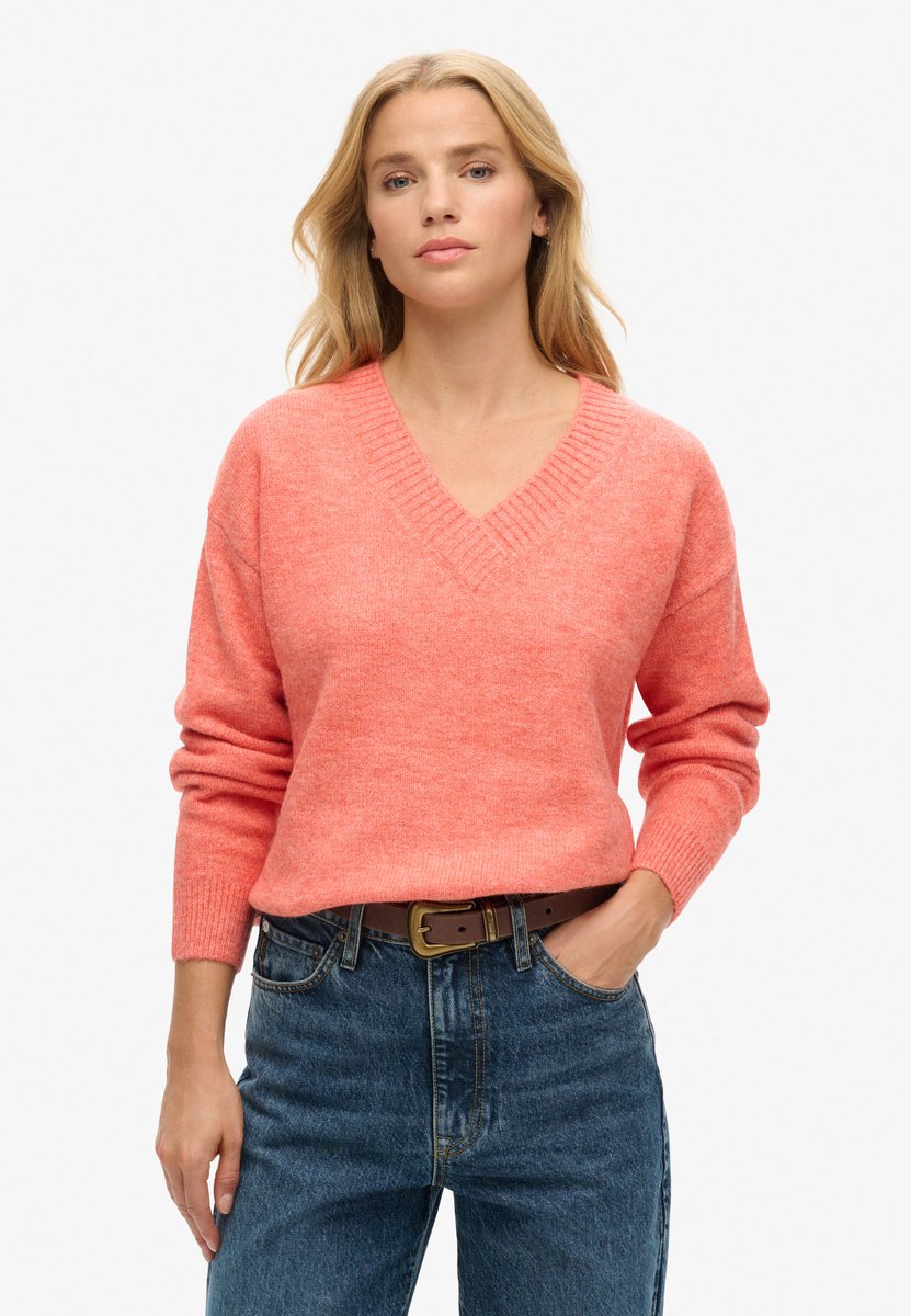 Superdry Oversized trui met V-hals Dames Sweaters Oranje