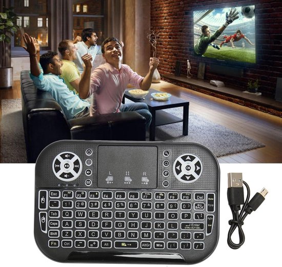Queen.Y Mini Draadloos Toetsenbord 2. 4Ghz Draadloos Touchpad Oplaadbaar Ultradun Usb Toetsenbord Met Achtergrondverlichting Voor Ps3 4 Xbox 360