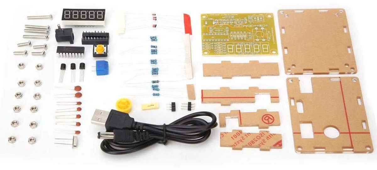 Frequentietellermodule Crystal Oscillator Tester Module DIY-kit 1Hz-50MHz programmeerbare frequentiemetermodule met gele behuizing LED-display