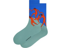 Kunst sokken - La Danse: Henri Matisse - Sokken Dames 36 40 - Biologisch Katoenen Sokken - funny socks happy - Vrolijke Sokken - Grappige Sokken - Sokken Cadeau