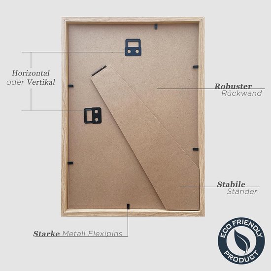 Walasis Fotolijst A4 houten lijst: set van 3 fotolijsten DIN A4 - Picture Frame 21x29.7cm voor foto's, foto's, posters