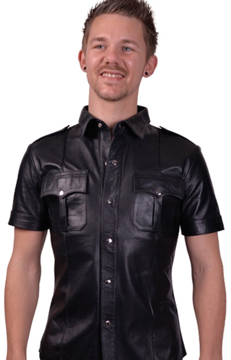 Mister B schapenleer politie shirt korte mouw large