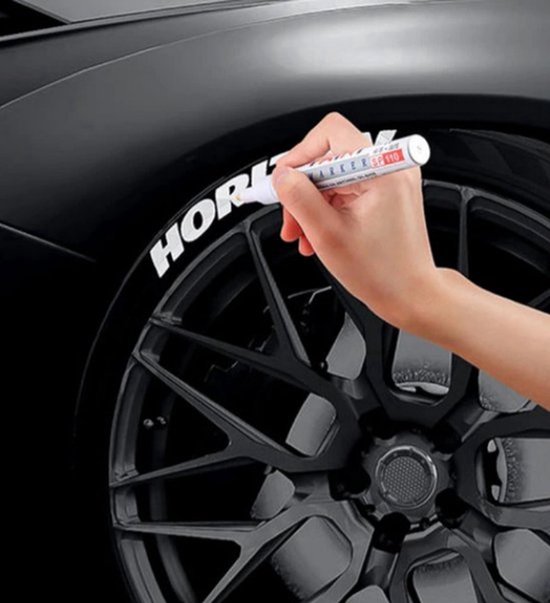 TLVX Witte Bandenstift / Autobanden Stift Wit / Fatbike / Fiets / Scooter Tyre marker pen white / Auto banden stift wit / Auto / Scooter / Motor banden marker / Letters en cijfers banden inkleuren / Waterdichte kleur pen voor rubber / Kleur wit