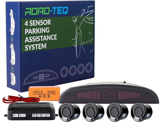 Parkeer sensor set van 4 sensoren Parkeer hulpsysteem - CP4 met digitaal display - zwart