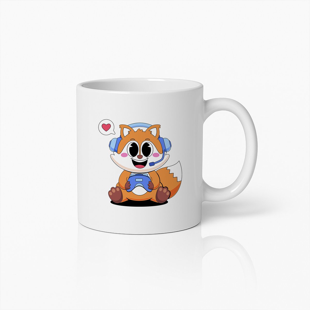 Schattige Vos Gamer Mok – Leuk Cartoon Dieren Koffiekopje
