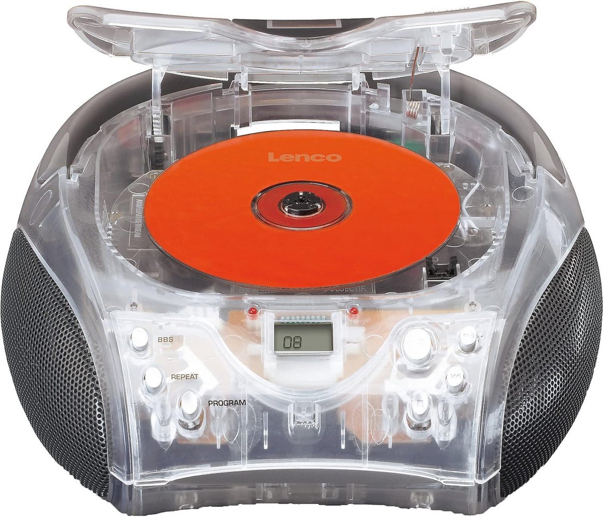 CD-speler voor Kinderen - Boombox met FM-Radio en Titelgeheugen - Draagbare Stereo-installatie met Batterij- en Netstroomfunctie