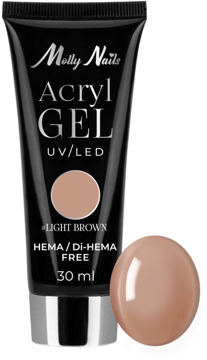 Molly Nails Polygel Acryl Gel Hema/di-Hema Free Light Brown 30ml. #23